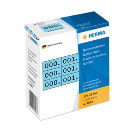 HERMA Etiquette numérique 0-999, 10 x 22 mm, noir, triple