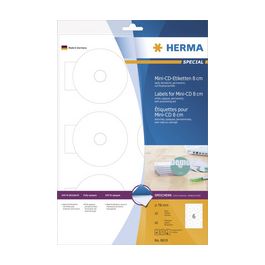 HERMA Etiquette pour mini CD/DVD SPECIAL, diamètre: 78 mm