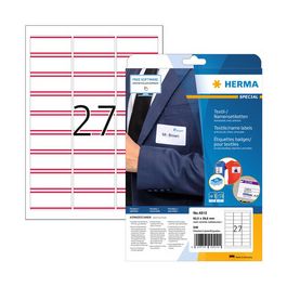 HERMA Etiquettes badges SPECIAL, 63,5 x 29,6 mm, bande rouge