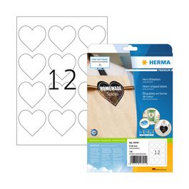 HERMA Étiquette en forme de coeur, diamètre: 60 mm, blanc