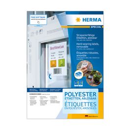 HERMA Étiquette polyester SPECIAL, 210 x 297 mm, enlevable