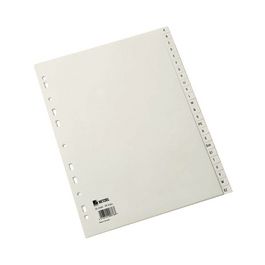 HETZEL Intercalaires en plastique, A-Z, A4, PP, gris, 20