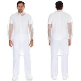 HYGONORM Blouse visiteur Light avec boutons pression, blanc, x10