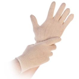 HYGONORM Gant en coton Cuff Light, M, blanc x12