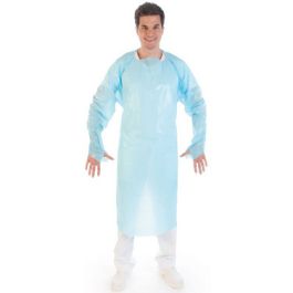 HYGOSTAR Blouse d'examen CPE avec trou pour le pouce, bleu x25