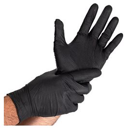 HYGOSTAR Gant en nitrile DIAMOND GRIP, L, noir