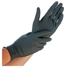 HYGOSTAR Gant nitrile EXTRA SAFE, L, sans poudre, noir