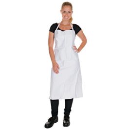 HYGOSTAR Tablier à bavette, coton, blanc x2