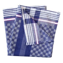 HYGOSTAR Torchon à vaisselle, quadrillé en bleu-blanc x10