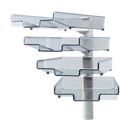 Hansa Colonne pivotante avec 4 bacs courrier, gris clair