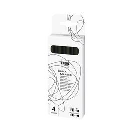 KREUL Black Marker, set de 4, noir
