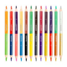 Kores Crayon de couleur Kolores JUMBO DUO, étui carton de 12