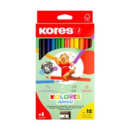 Kores Crayon de couleur "Kolores JUMBO", étui carton de 12