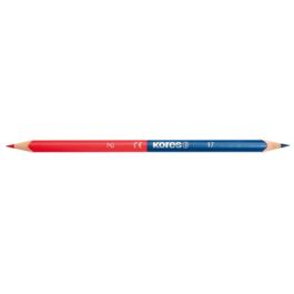 Kores Crayons de couleur TWIN, triangulaire, bleu / rouge