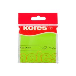 Kores Note adhésive "NEON", 75 x 75 mm, uni, vert fluo