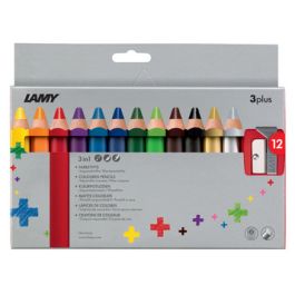 LAMY Crayon de couleur 3-en-1 3plus, étui carton de 12