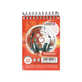LANDRÉ bloc-notes à spirale, format A7, 40 feuilles,
