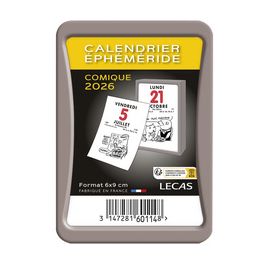 LECAS Bloc calendrier éphéméride, comique, 60 x 90 mm, 2026