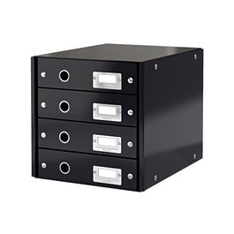 LEITZ Bloc de classement Click & Store WOW, 4 tiroirs, noir