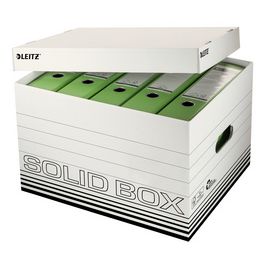 LEITZ Caisse à archives/ de tansport Solid, blanc/noir x10