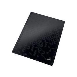 LEITZ Chemise à lamelle WOW, A4, en carton, noir x10