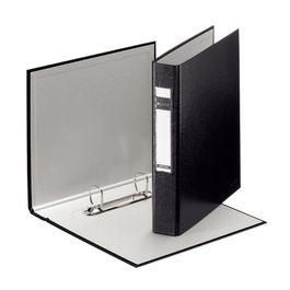 LEITZ Classeur à anneaux Standard, A5, noir, mécanisme à 2