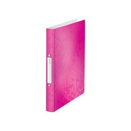 LEITZ Classeur à anneaux WOW, A4, PP, rose métallisé