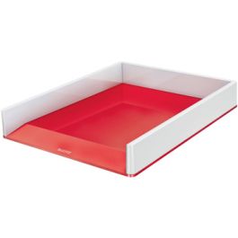 LEITZ Corbeille à courrier WOW Duo Colour, A4, rouge