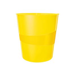 LEITZ Corbeille à papier WOW, en plastique, 15 litres, jaune