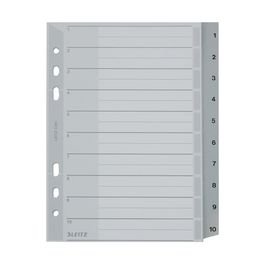 LEITZ Intercalaires en plastique, numéroté, format A5,1-10