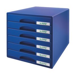 LEITZ Module de classement Plus, 6 tiroirs, bleu