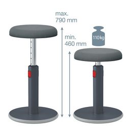 LEITZ Tabouret assis-debout Ergo Cosy Active, gris