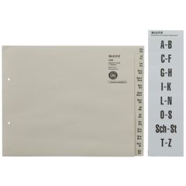 LEITZ Tauenpapier-Register, A-Z, für 36 Ordner, grau