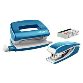 LEITZ kit mini agrafeuse et perforateur Nexxt WOW, bleu