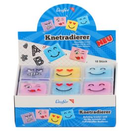 Läufer Gomme souple visages, en présentoir de 18 x18