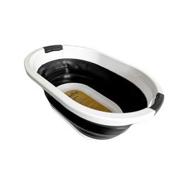 Linden Berg Corbeille à linge, pliable, noir/blanc