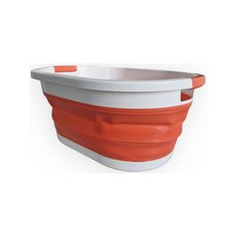 Linden Berg Corbeille à linge, pliable, orange/blanc