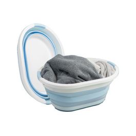 Linden Berg Corbeille à linge, pliable, pétrole/blanc