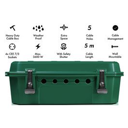 LogiLink Außen-Elektronikbox mit 4-fach Steckdosenleise