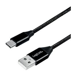 LogiLink Câble USB 2.0, USB-A - USB-C mâle, 0,3 m, noir