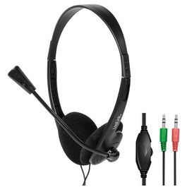 LogiLink Casque stéréo, avec micro, noir