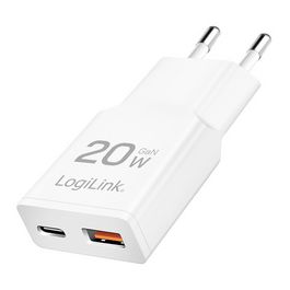 LogiLink Chargeur secteur USB, 1x USB-C (PD), 1x USB-A (QC)
