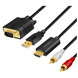 LogiLink Convertisseur HDMI vers VGA/audio, 2 m, noir