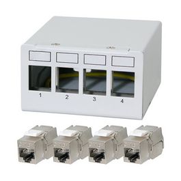 LogiLink Panneau de brassage cat.6A, 6 ports, gris clair