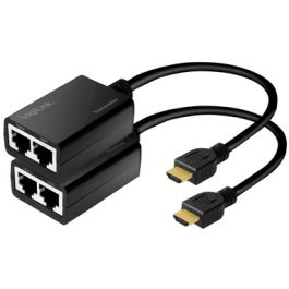 LogiLink Kit d'extension HDMI via LAN, pigtail, 30 m, noir
