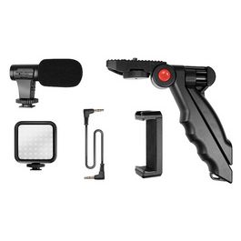 LogiLink Kit de vlogging avec lumière LED, avec microphone