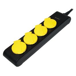 LogiLink Outdoor-Steckdosenleiste, 4-fach, schwarz, IP44