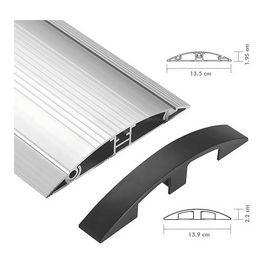 LogiLink Passe-câbles de sol, alu & ABS, 1.104 mm, argent