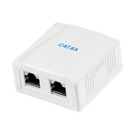 LogiLink Prise RJ45 cat. 6A avec boîtier en saillie, 2x RJ45