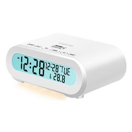LogiLink Radio-réveil digital avec veilleuse, blanc